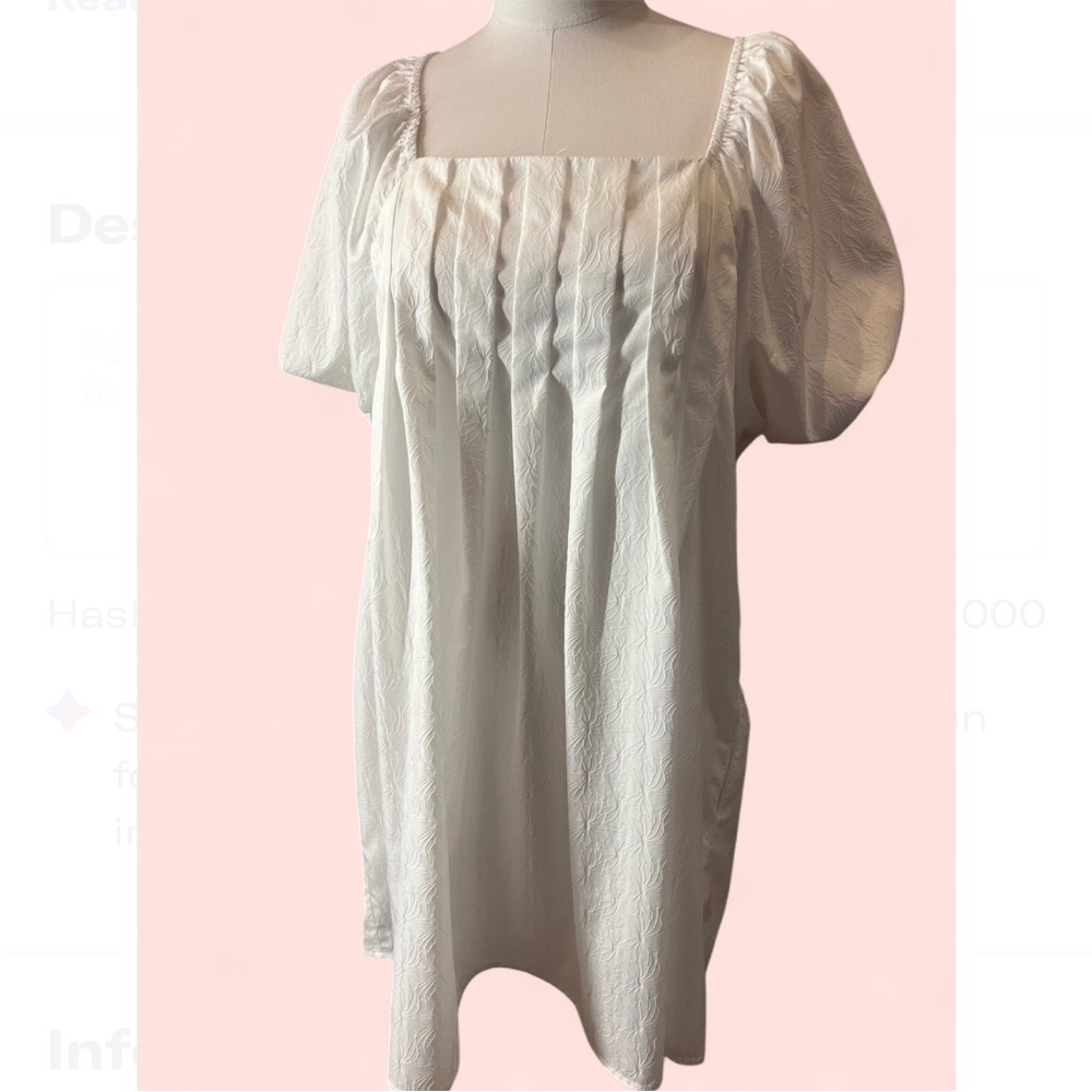 White Puff Sleeve Dress